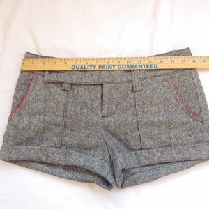 Bebe Cuffed Shorts Women's 6, Wool & silk, Gray